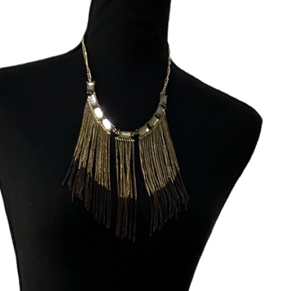 Jones New York Gold Chain Fringe Necklace 10$